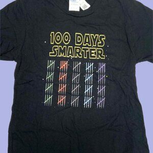 "100 Days Smarter" Youth NOS Small (7-8) Black T-Shirt